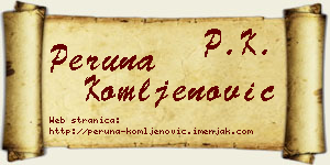 Peruna Komljenović vizit kartica